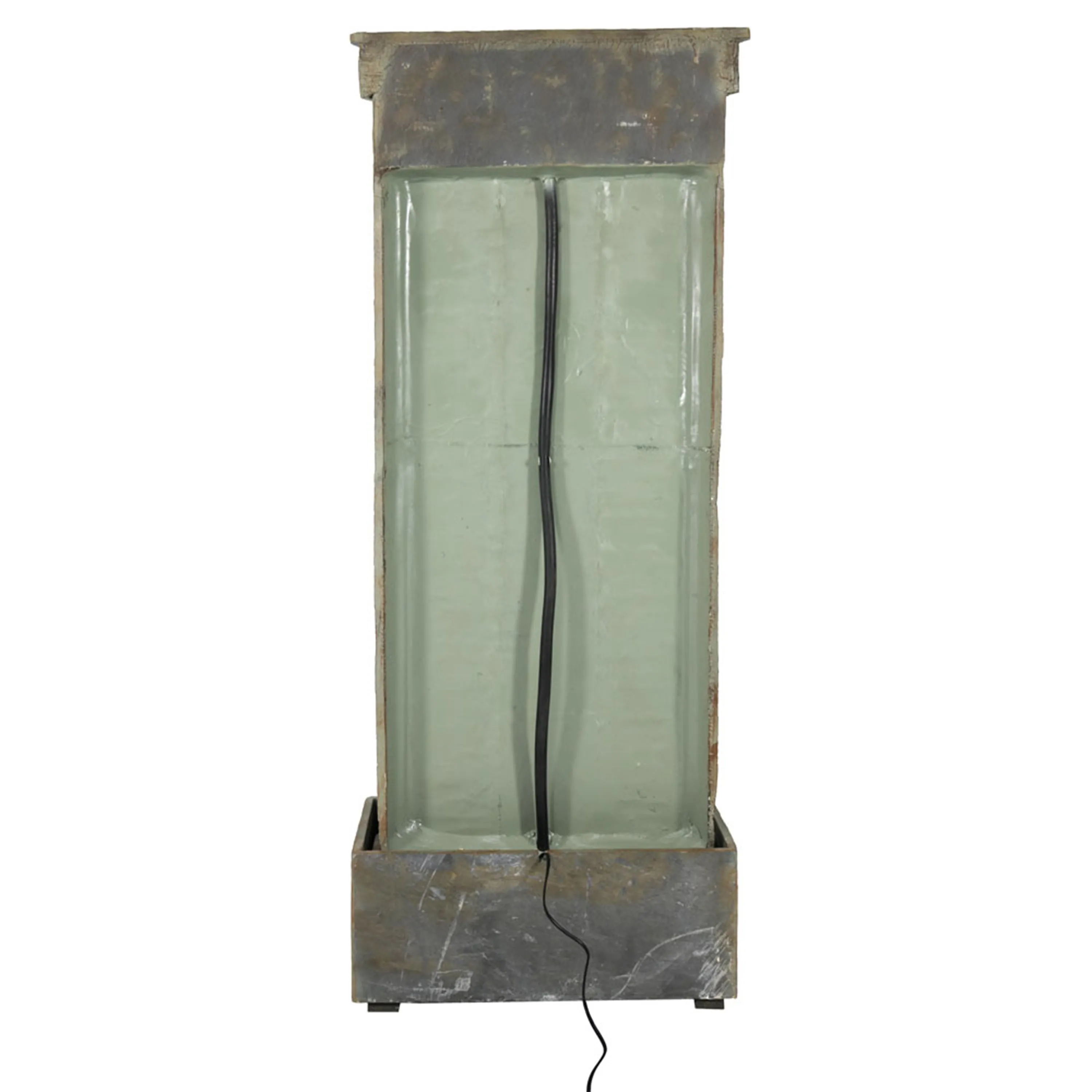 Sunnydaze Rippled Slate Water Fountain with LED Lights - 48"