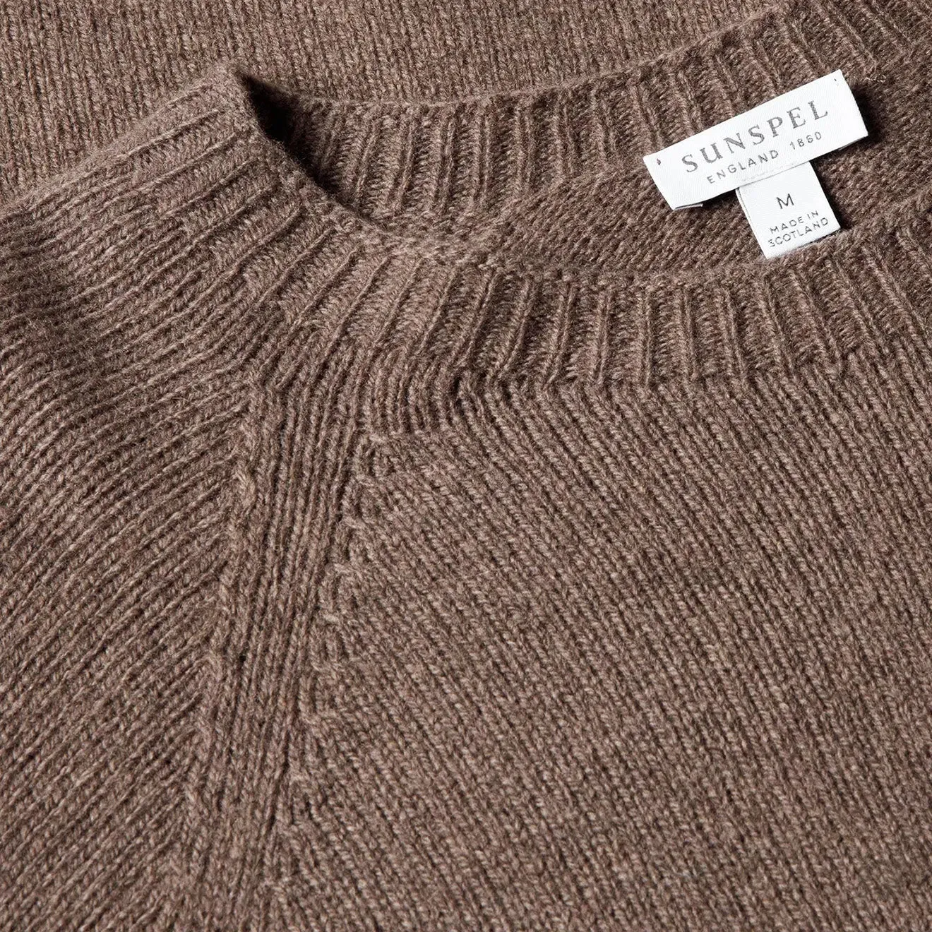 Sunspel Lambswool Crew Neck Knit Cedar