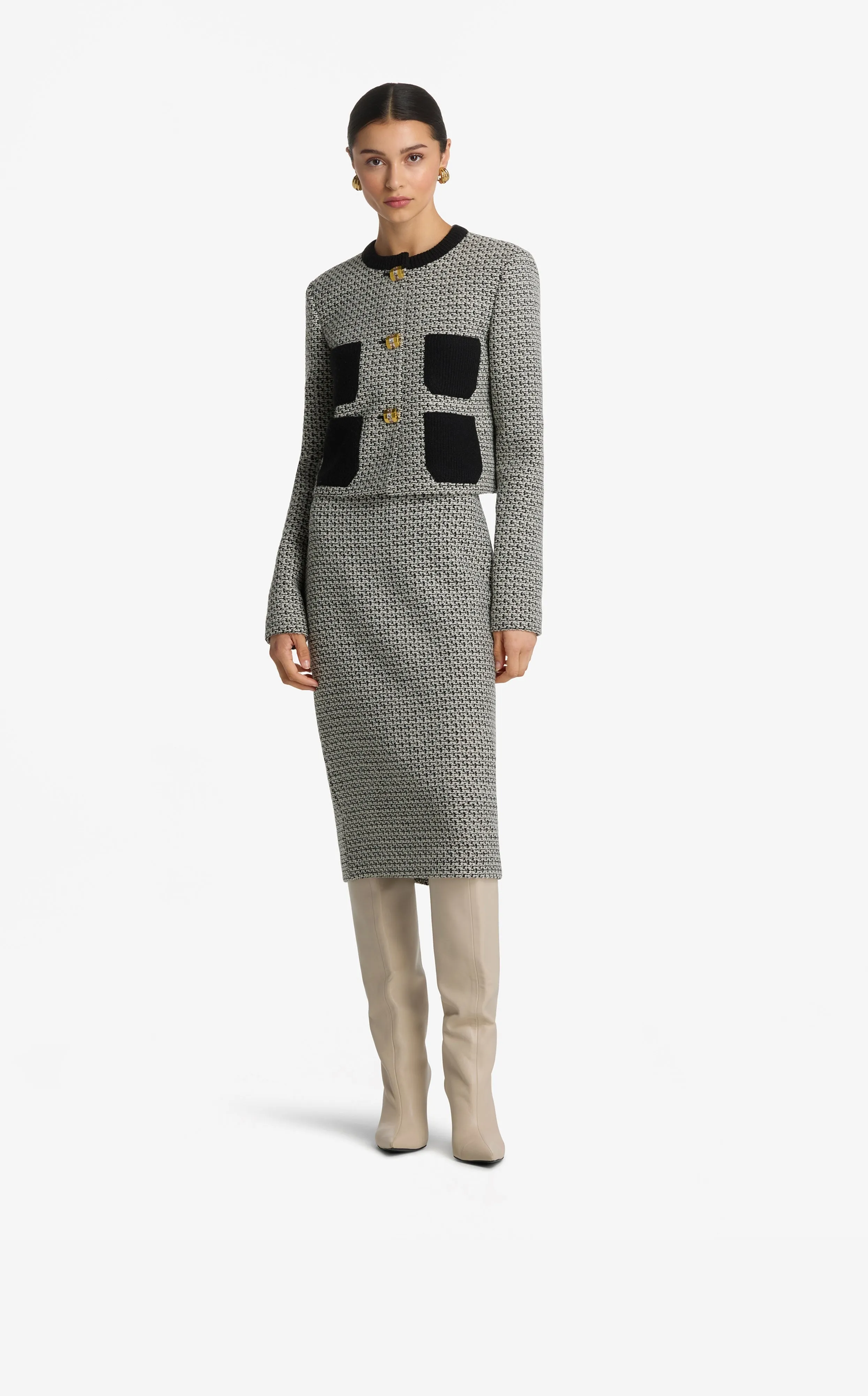Textured Tweed Skirt