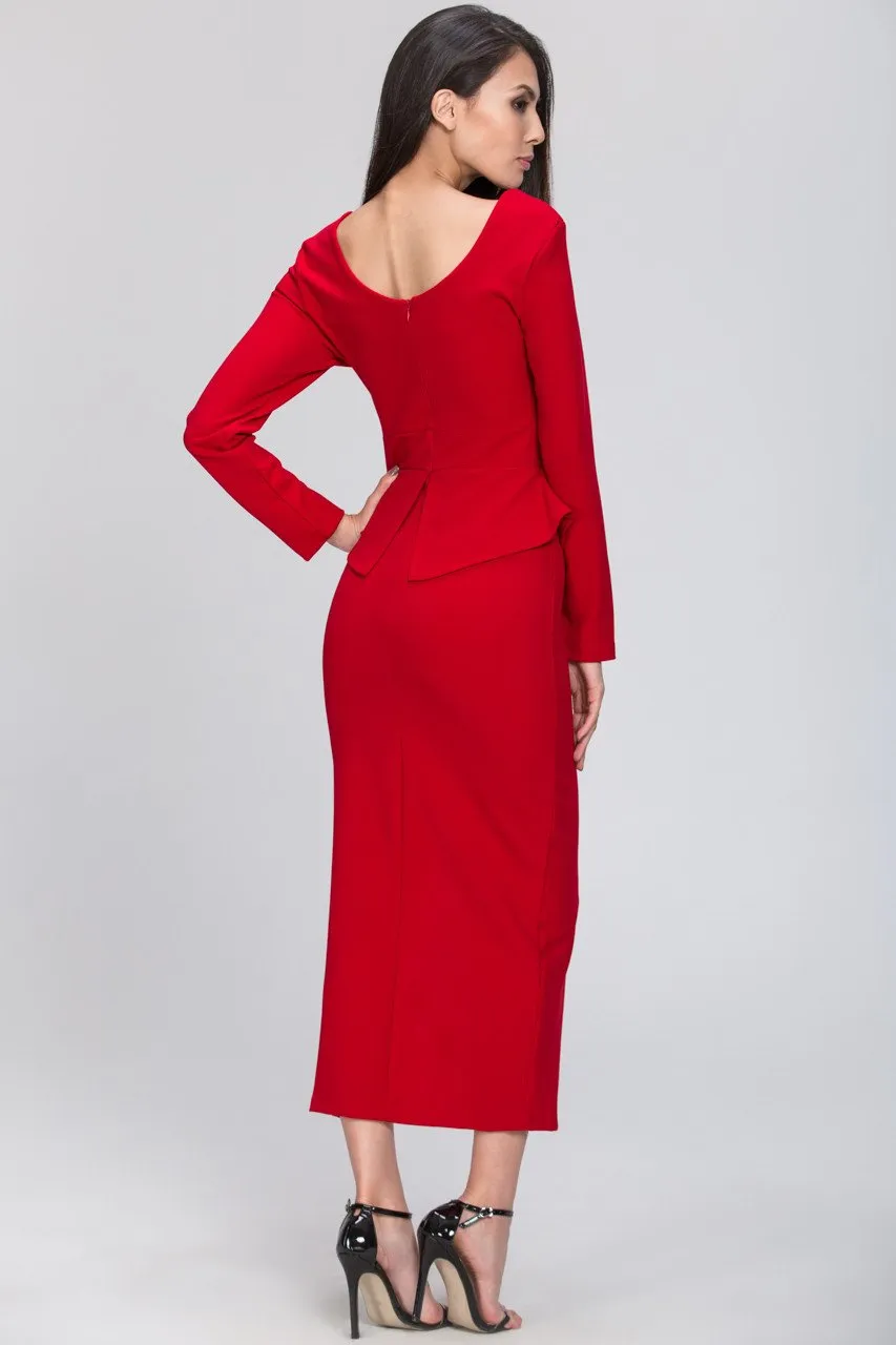 The Real Fouz - Button Detail Peplum Dress