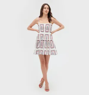 The Seraphina Mini Nap Dress - Geo Eyelet