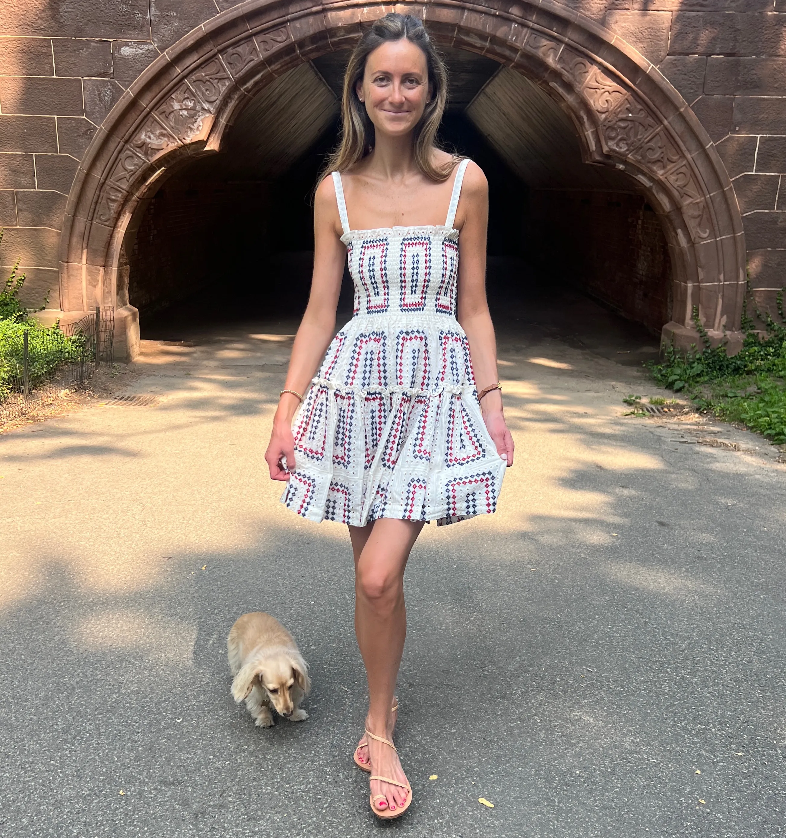 The Seraphina Mini Nap Dress - Geo Eyelet