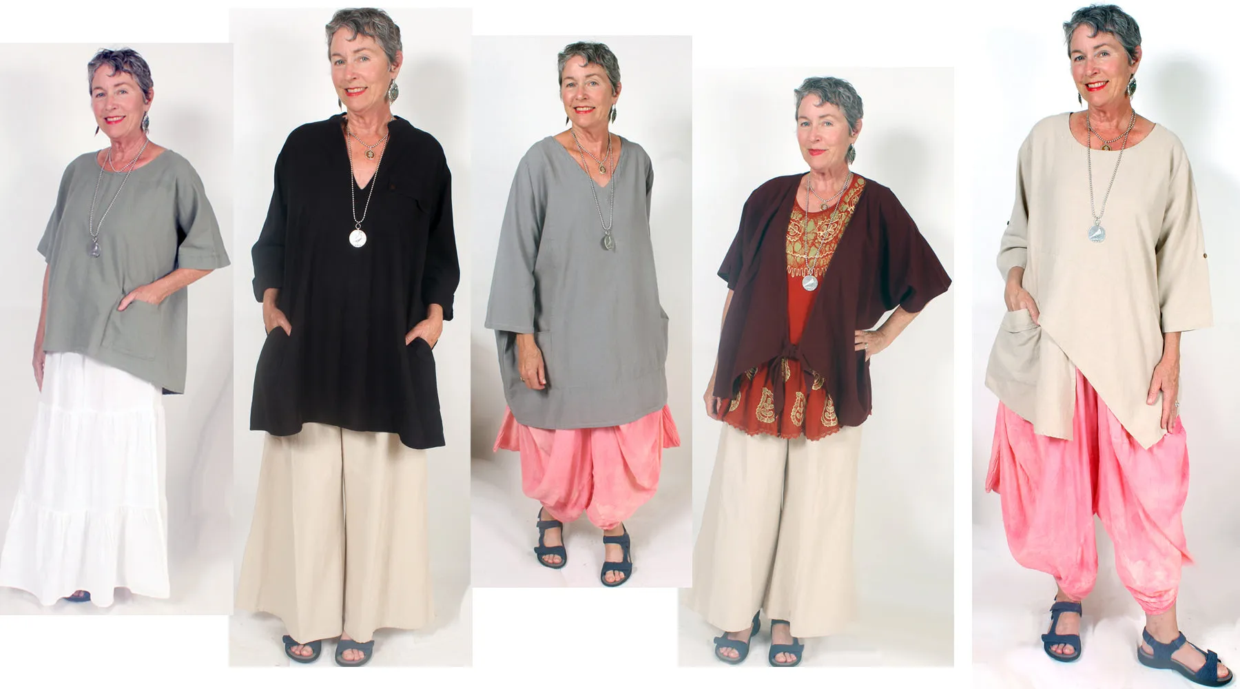 Tienda ho Linen  Arrow Tunic Top l/slv Boho Resort Wear Hippie Chic Plus Sml-2x