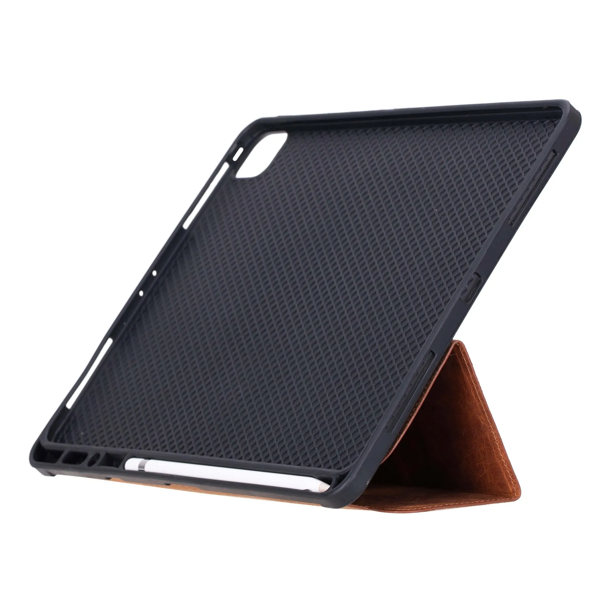 Trigon Leather Folio iPad Pro 12.9" (5th & 6th Gen), Golden Brown