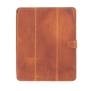 Trigon Leather Folio iPad Pro 12.9" (5th & 6th Gen), Golden Brown