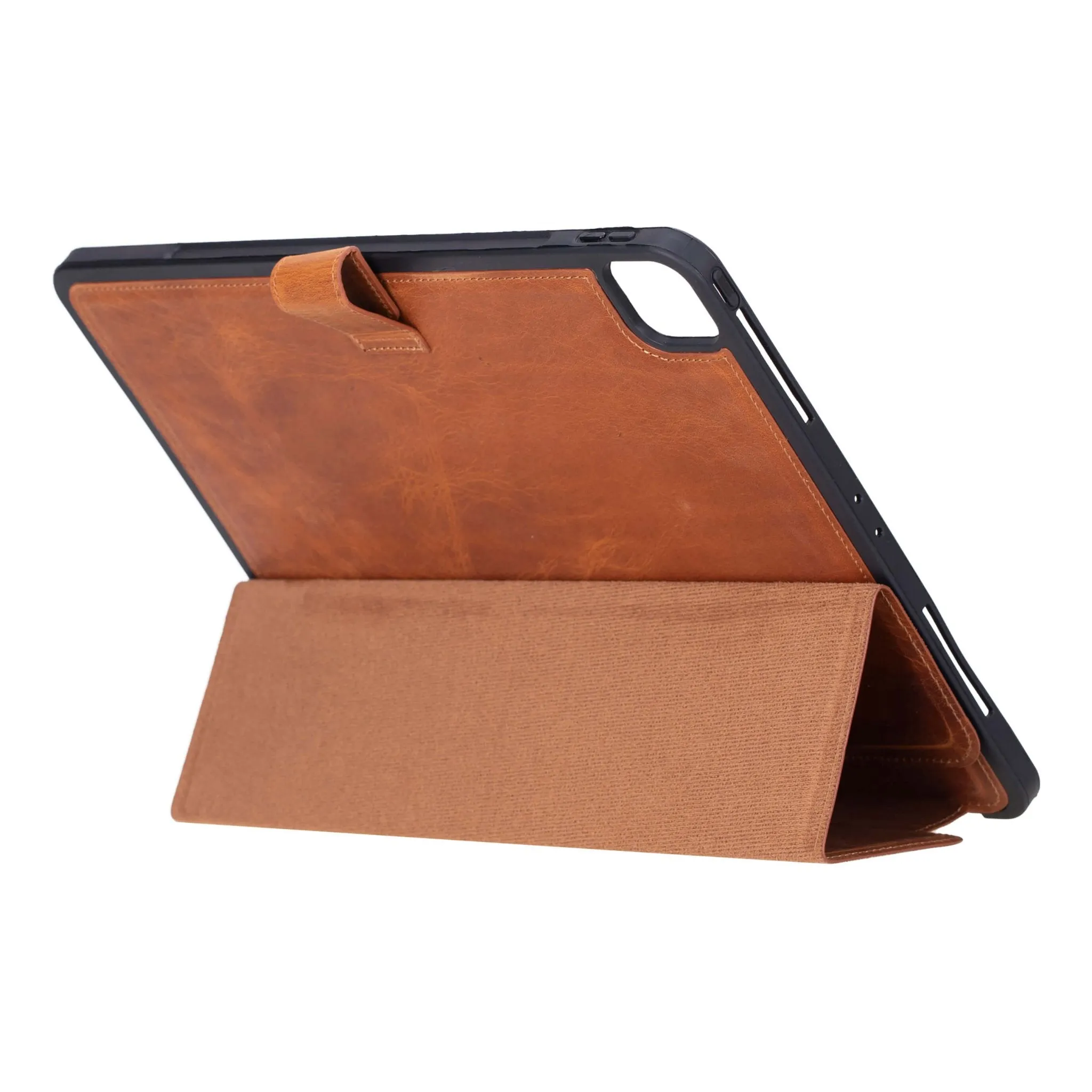 Trigon Leather Folio iPad Pro 12.9" (5th & 6th Gen), Golden Brown
