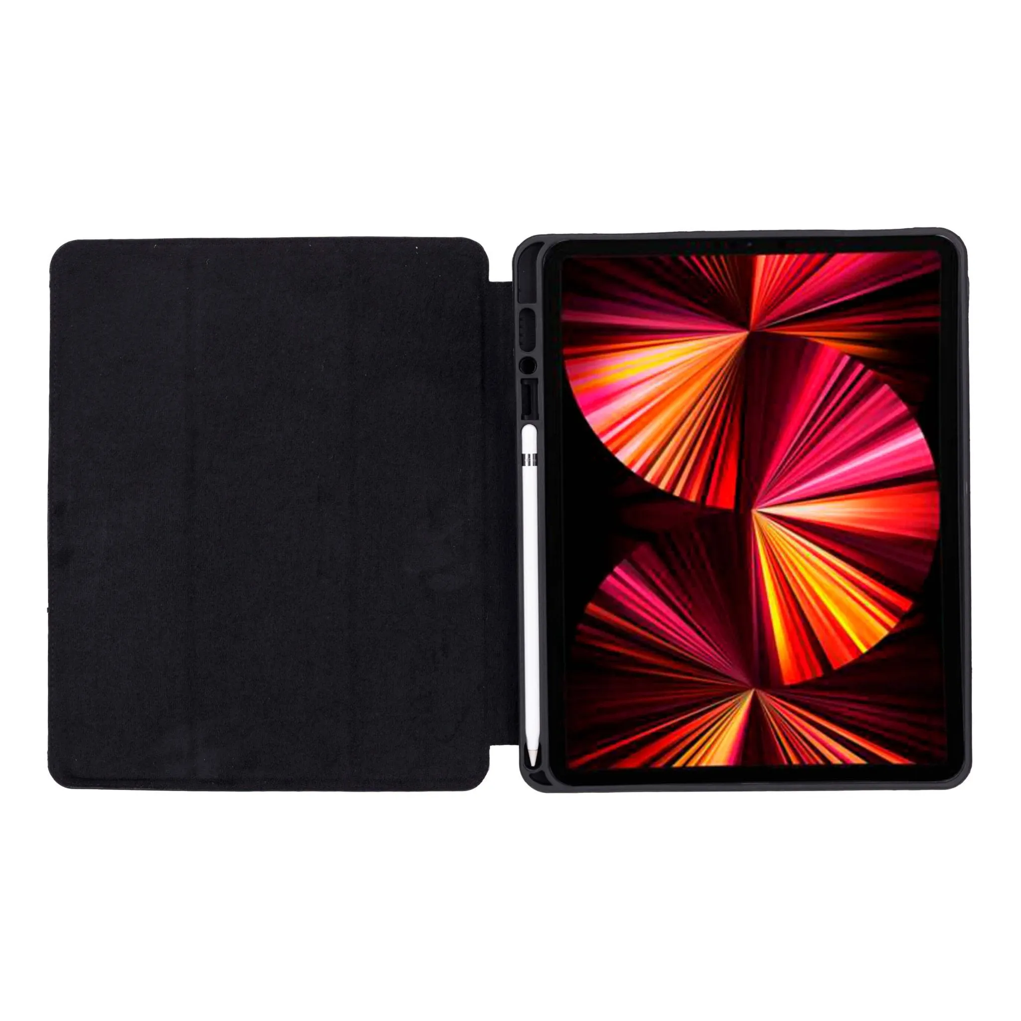 Trigon Leather Folio iPad Pro 12.9" (5th & 6th Gen), Pebble Black
