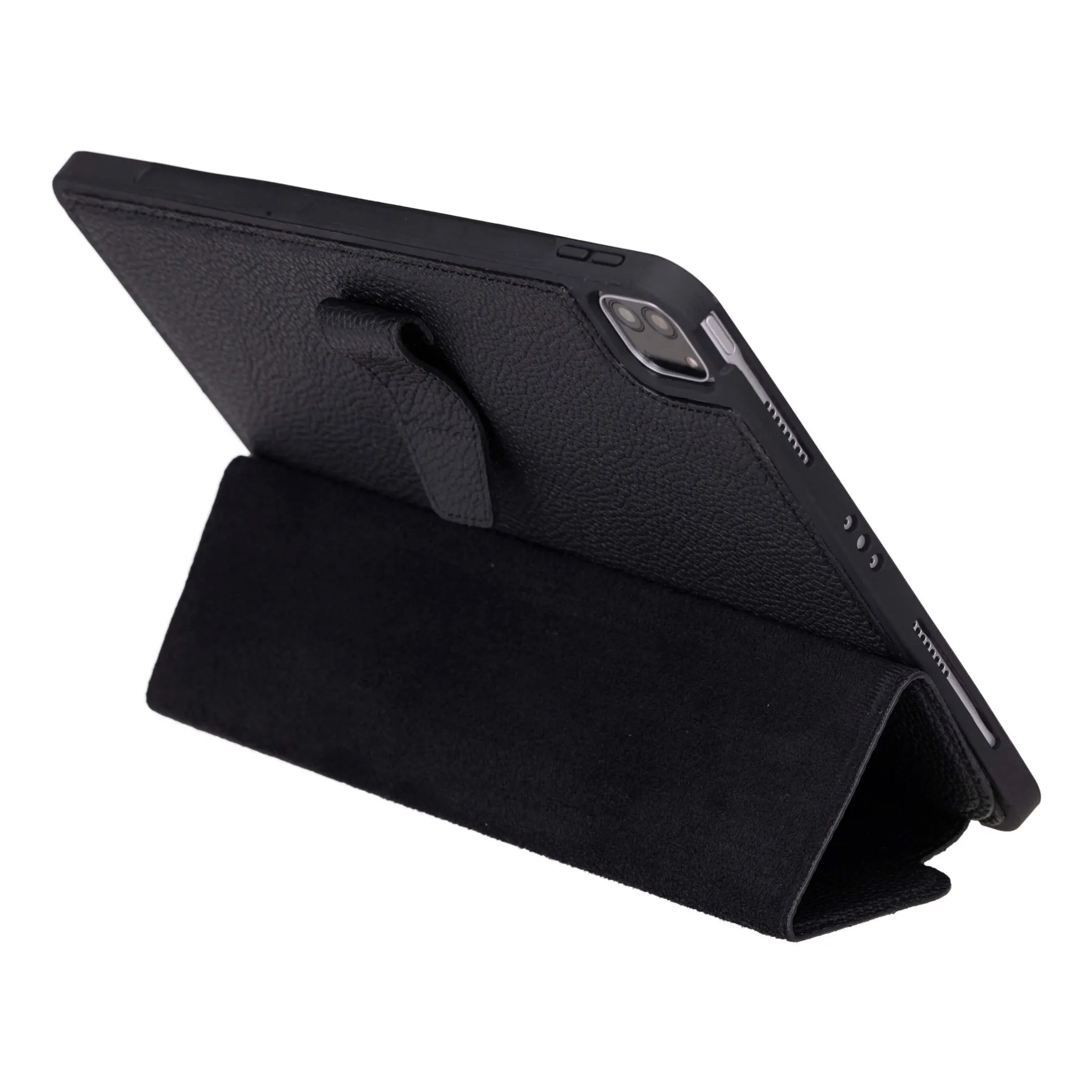 Trigon Leather Folio iPad Pro 12.9" (5th & 6th Gen), Pebble Black