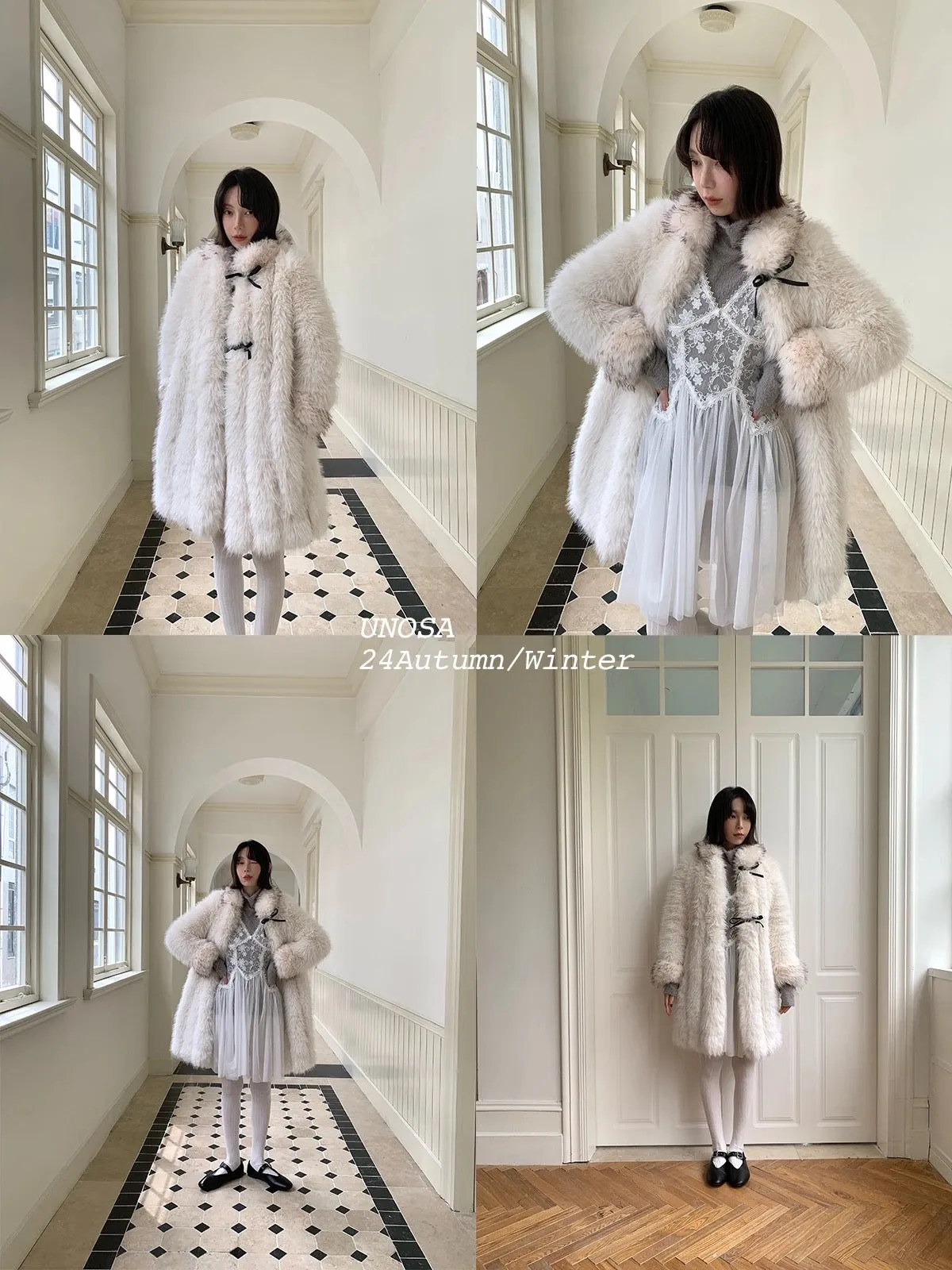 [UNOSA] Date with angels faux fur coat Christmas