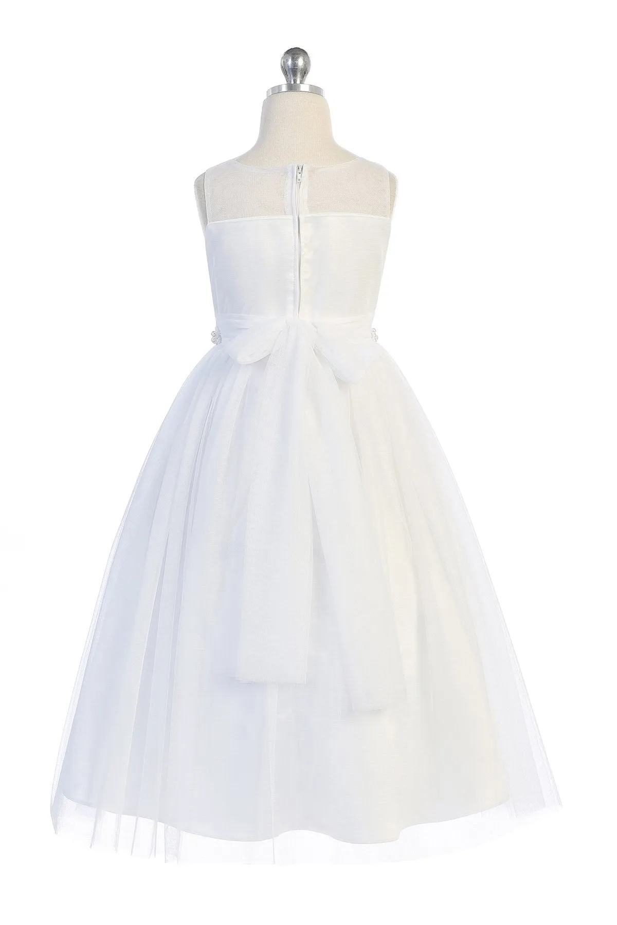 Venetian Lace Illusion Girls Dress