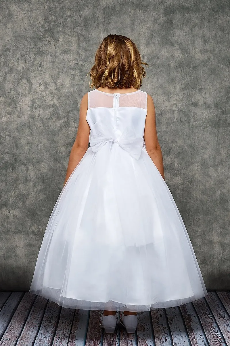 Venetian Lace Illusion Girls Dress