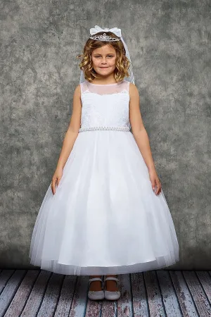 Venetian Lace Illusion Girls Dress