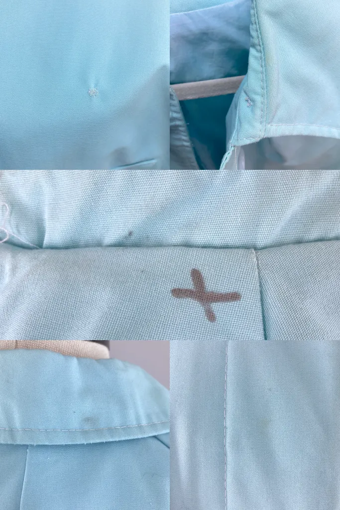 Vintage Pastel Blue Spring Overcoat Raincoat