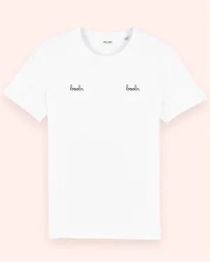 White Organic Cotton T-Shirt | Boobs
