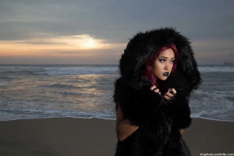 Women's Horned Cape "Midnight Myrmidon"
