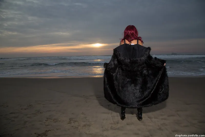 Women's Horned Cape "Midnight Myrmidon"