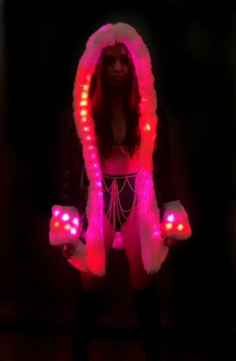 Women's LED Petite Playa Coat in "Metallic Floral"