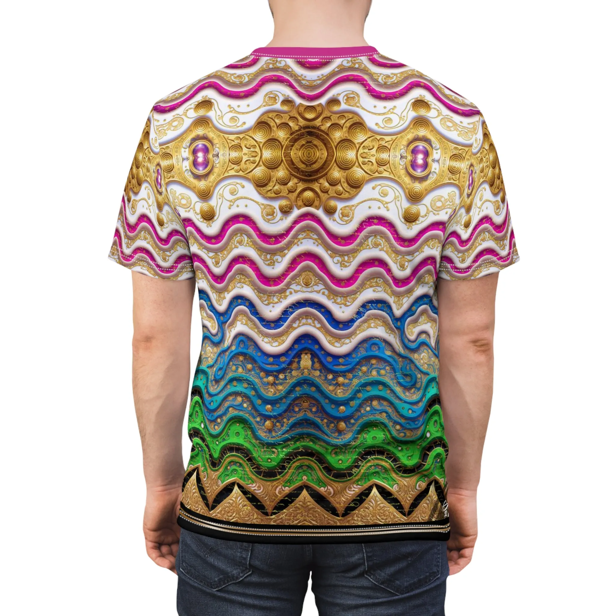 Zigzag Unisex T-Shirt All Over Print Tee Colorful Chevron Unisex T-Shirt | D20219